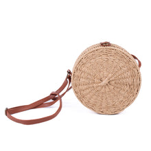 Load image into Gallery viewer, Ladies Round Rattan Wicker Crossbody Bag
