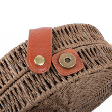 Load image into Gallery viewer, Ladies Round Rattan Wicker Crossbody Bag
