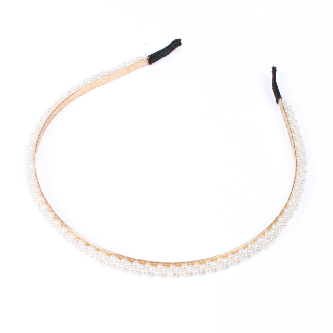 Faux White Decor Pearl Tiara Headband