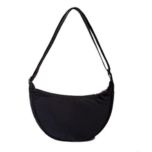 Load image into Gallery viewer, Ladies Athletic Black Solid Nylon Crescent Crossbody Bag
