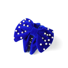 Load image into Gallery viewer, Thick Velvet Hair Claw Clip w/ Pearls

