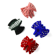 Load image into Gallery viewer, Thick Velvet Hair Claw Clip w/ Pearls
