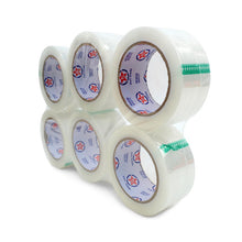 Load image into Gallery viewer, 6-Roll Commercial Grade Clear Packing Tape – 2” Wide – Strong Adhesive for Shipping, Moving &amp; Storage
