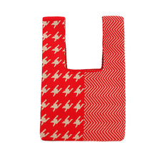 Load image into Gallery viewer, Nollia Red Festive Pattern Mini Knit Tote Bag
