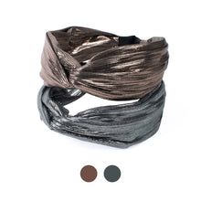 Load image into Gallery viewer, Nollia “C” Shaped Knotted Headband with Metallic Texture – Chic Shine Hair Accessory
