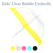 Load image into Gallery viewer, Kids&#39; Clear Bubble Umbrella - Petite See-Thru Clear - Color Border
