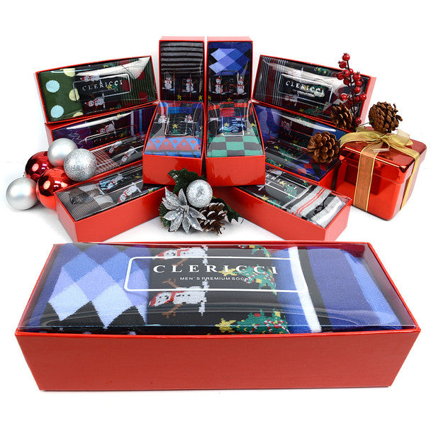 12-Boxes Random Assorted Men's Socks Holiday Gift Set – 3 Pairs in Each Box | Perfect for Gifts