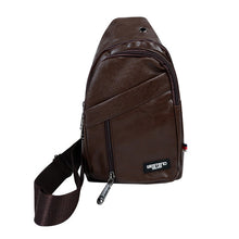 Load image into Gallery viewer, Vegan Leather Sling Bag with Inner Padding and Zipper Compartments
