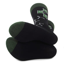 Load image into Gallery viewer, Parquet Men’s “The Best Teacher” Novelty Crew Socks – Black &amp; Green
