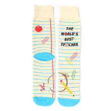 Load image into Gallery viewer, Men&#39;s Socks - The World&#39;s Best Teacher Novelty Sock
