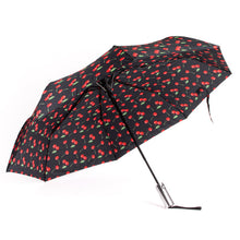 Load image into Gallery viewer, Nollia Compact Red Cherry Pattern Auto-Open Umbrella – 12&quot; Travel Size, Wind-Resistant
