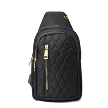 Load image into Gallery viewer, Ladies’ Black Crossbody Sling Bag with Gold Accents – Chic &amp; Functional

