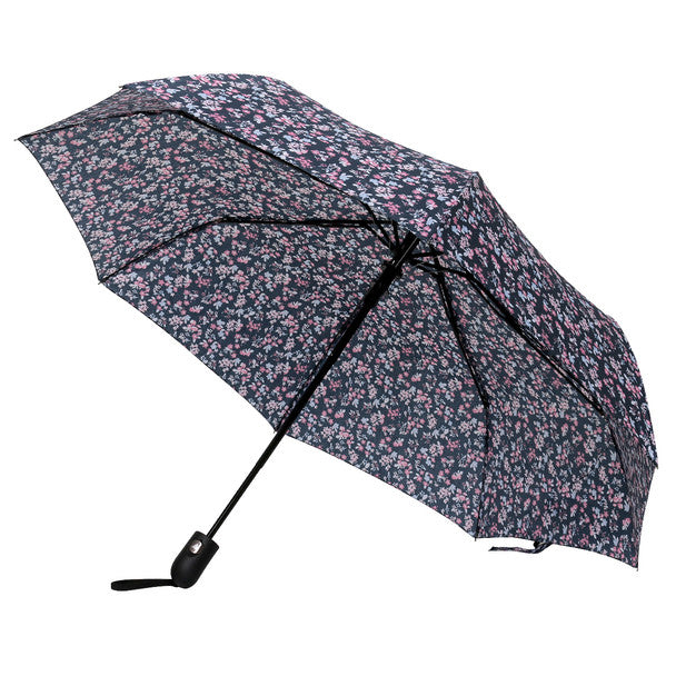 Nollia Compact Pink Floral Auto-Open Umbrella – 12