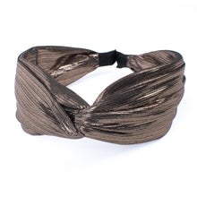 Load image into Gallery viewer, Nollia “C” Shaped Knotted Headband with Metallic Texture – Chic Shine Hair Accessory
