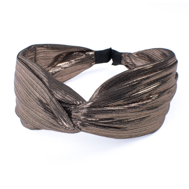 Nollia “C” Shaped Knotted Headband with Metallic Texture – Chic Shine Hair Accessory