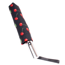 Load image into Gallery viewer, Nollia Compact Red Cherry Pattern Auto-Open Umbrella – 12&quot; Travel Size, Wind-Resistant
