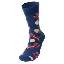 Load image into Gallery viewer, Parquet Men’s Lobster &amp; Lemon Novelty Crew Socks – Navy
