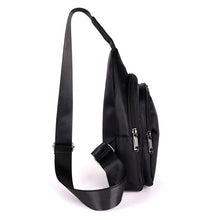 Load image into Gallery viewer, Nylon Crossbody Sling Bag - Adjustable Strap, Multi-Compartment - Black &amp; Navy
