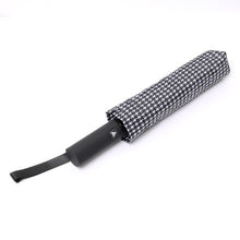 Load image into Gallery viewer, Nollia Compact Black &amp; White Houndstooth Auto-Open Umbrella – 12&quot; Travel Size, Wind-Resistant
