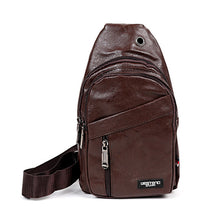 Load image into Gallery viewer, Vegan Leather Sling Bag with Inner Padding and Zipper Compartments
