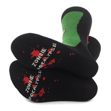 Load image into Gallery viewer, Parquet Men’s Zombie Feet Novelty Crew Socks – Black, Green &amp; Red
