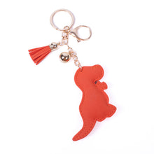 Load image into Gallery viewer, Nollia Bling Crystal Red T-Rex Charm – Sparkly Dinosaur Keychain

