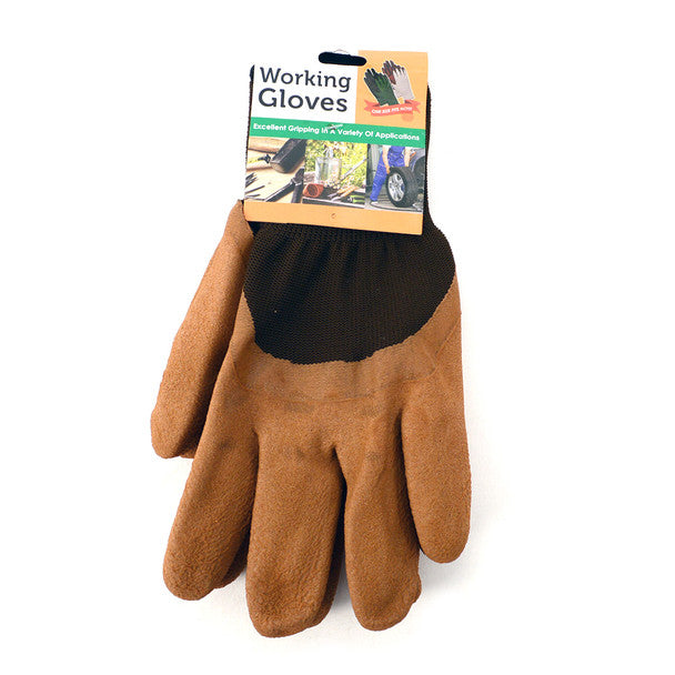 Heavy-Duty Rubber Coated Work Gloves – 3 Color Options – One Size Fits Most