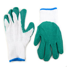 Load image into Gallery viewer, Heavy-Duty Latex Coated Green Work Gloves – Textured Grip, Knit Wrist, Multi-Purpose

