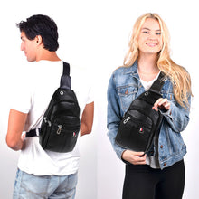 Load image into Gallery viewer, Versatile Vegan Leather Crossbody Sling Bag with Earphone Hole - Hands-Free Music
