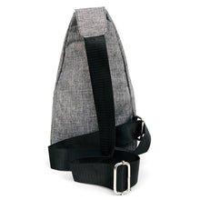 Load image into Gallery viewer, Gray Polyester Crossbody Sling Bag with Earphone Hole - Padded Interior
