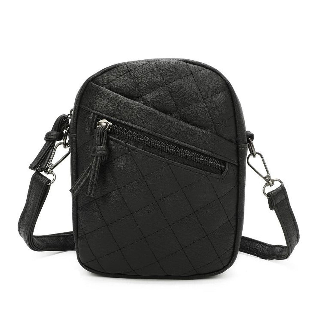 Vegan Leather Mini Quilt Crossbody bag
