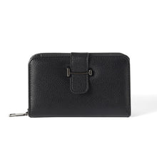 Load image into Gallery viewer, Nollia Ladies Vegan Leather Compact Tab Wallet – Black or Mauve
