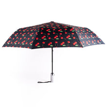 Load image into Gallery viewer, Nollia Compact Red Cherry Pattern Auto-Open Umbrella – 12&quot; Travel Size, Wind-Resistant
