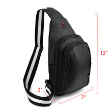 Load image into Gallery viewer, Crossbody Sling Bag with White Stripe Accent
