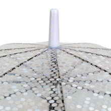 Load image into Gallery viewer, Parquet Polka Dot Premium Clear Umbrella – Auto Open, Slim Handle, 33&quot; Arc
