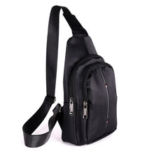 Load image into Gallery viewer, Nylon Crossbody Sling Bag - Adjustable Strap, Multi-Compartment - Black &amp; Navy
