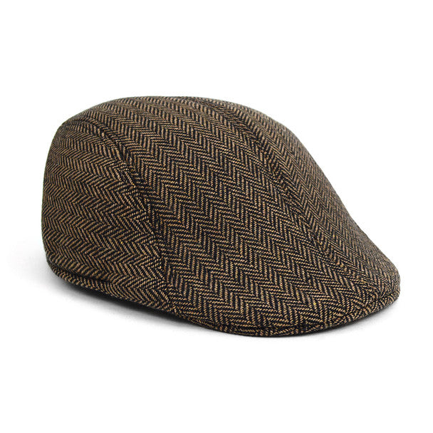 Westend Classic Herringbone Ivy Cap – Fall/Winter Flat Cap (4 Colors)