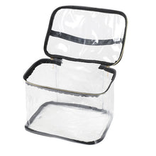 Load image into Gallery viewer, Nollia 4-Piece Makeup Bag Set – Pink Leopard &amp; Clear Vegan Leather Travel Cosmetic Organizer Case
