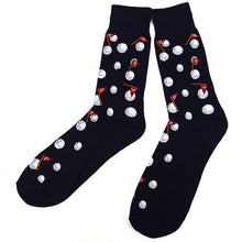 Load image into Gallery viewer, Parquet Men’s Golf Ball Novelty Crew Socks – Black or Navy
