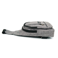Load image into Gallery viewer, Gray Polyester Crossbody Sling Bag with Earphone Hole - Padded Interior
