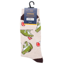Load image into Gallery viewer, Parquet Men’s Mushroom &amp; Frog Novelty Crew Socks – Earth Tones
