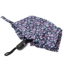 Load image into Gallery viewer, Nollia Compact Pink Floral Auto-Open Umbrella – 12&quot; Travel Size, Wind-Resistant

