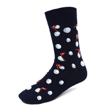 Load image into Gallery viewer, Parquet Men’s Golf Ball Novelty Crew Socks – Black or Navy
