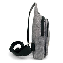 Load image into Gallery viewer, Gray Polyester Crossbody Sling Bag with Earphone Hole - Padded Interior
