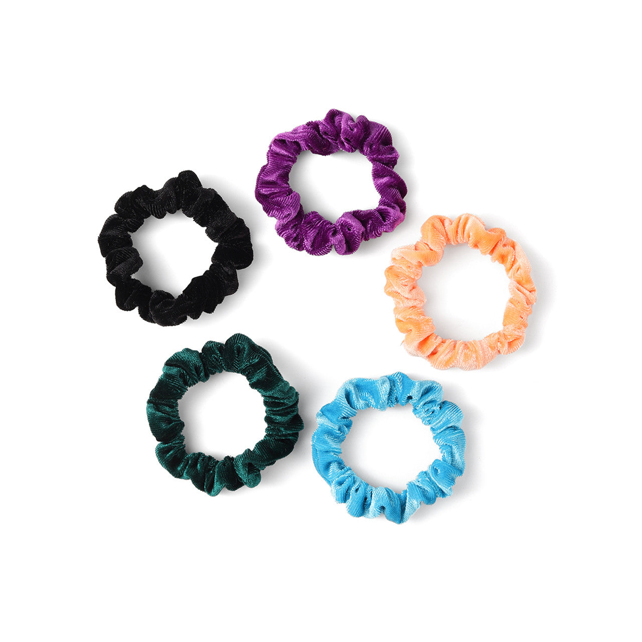 Nollia 5-Pack Shiny Velvet-Feel Scrunchie Set – Soft Luxe Hair Accessories