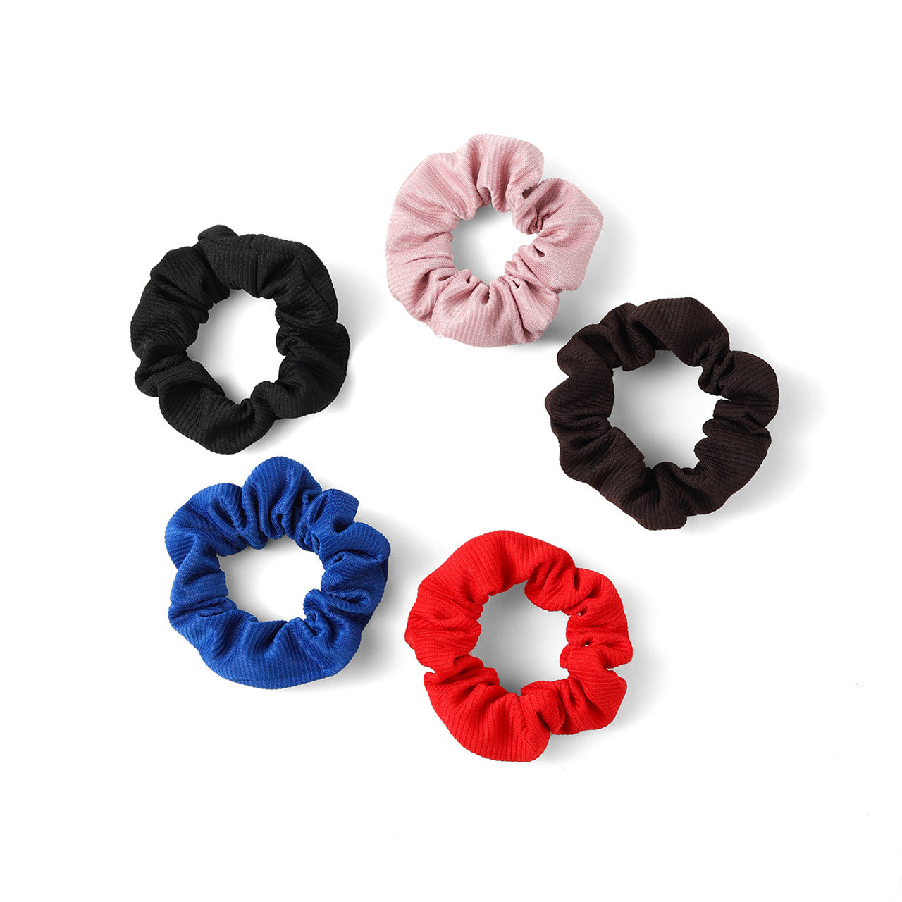 5 Pack Corduroy-feel Scrunchie Set