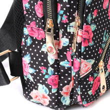 Load image into Gallery viewer, Trendy Floral and Polka Dot Sling Bag with Gold Accents W/  Adjustable Strap
