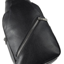 Load image into Gallery viewer, PU Leather Sling Bag - Adjustable with Slanted Zipper &amp; Multi-Compartment
