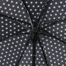 Load image into Gallery viewer, Nollia Compact White Polka Dot Auto-Open Umbrella – 12&quot; Travel Size, Wind-Resistant
