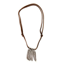 Load image into Gallery viewer, Vintage Unisex Feather Pendant Adjustable Leather Cord Necklace
